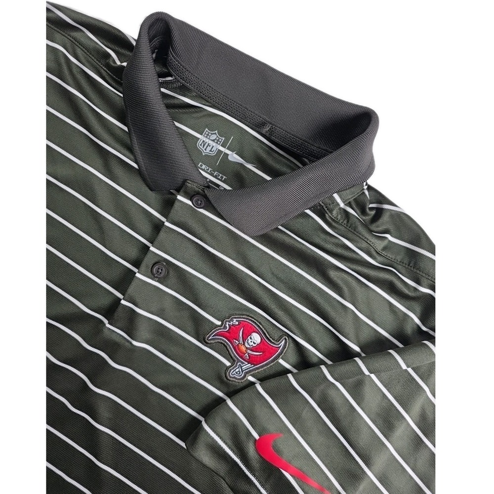 NIKE DRY-FIT TAMPA BAY Shirt Mens‎ SMALL Black STRIPED NFL Football GOLF POLO